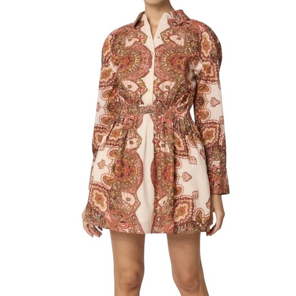 Cleobella Dresses & Skirts - Cleobella Dress Women's Large Foulard Paisley Long Sleeve Elastic Back Button Up